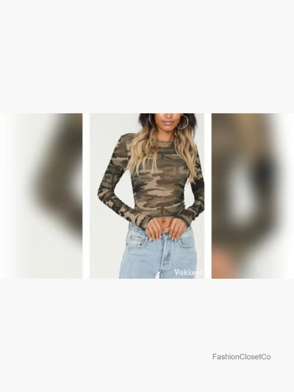 Long Sleeve Crop Top Mesh Sheer See Through Slim Fit Streetwear Tee - Picture 6 of 6